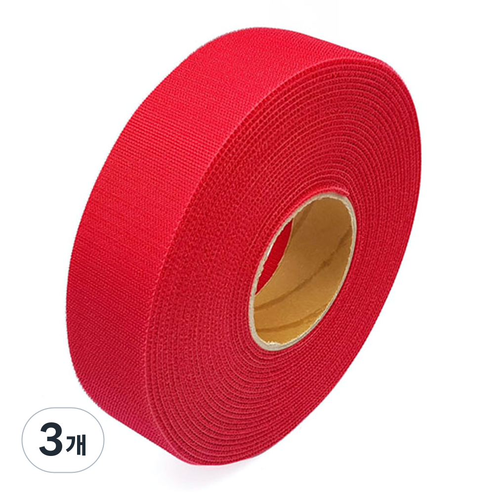 폭 5cm 국산 잘라쓰는 전선정리 암수한몸 양면벨크로타이 빨간색 일반형, 3개 102,200원