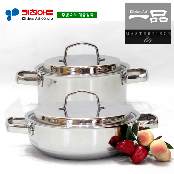 키친아트 일품(一品) 7-PLY 통칠중냄비 2종(B)SET(20+24전) 116,000원