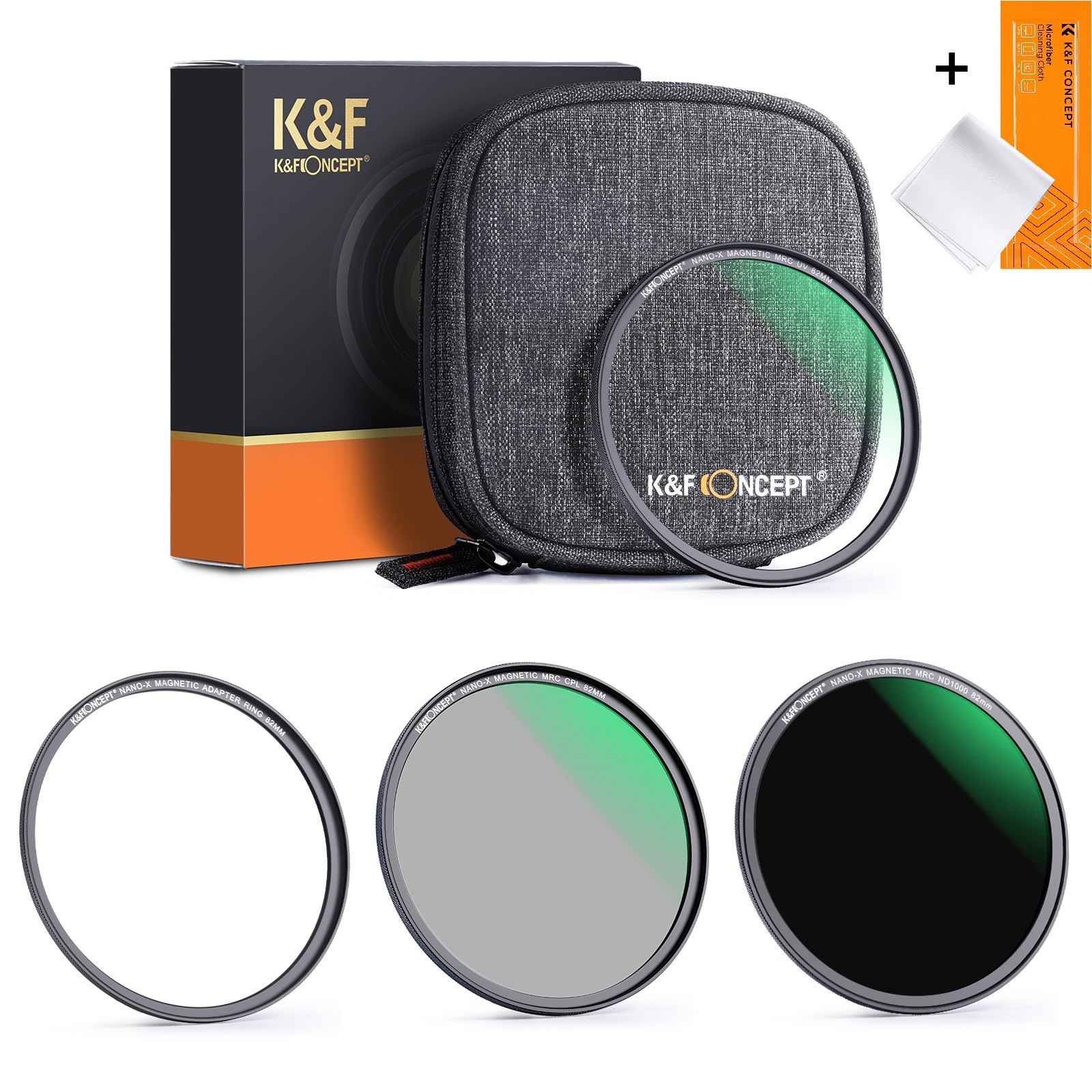 K&F Concept  49mm NANO-X 마그네틱 3종세트 (UV/CPL/ND1000) 렌즈크리너융 8K AGC Glass _ Magnetic Filter Kit (49mm) 79,900원