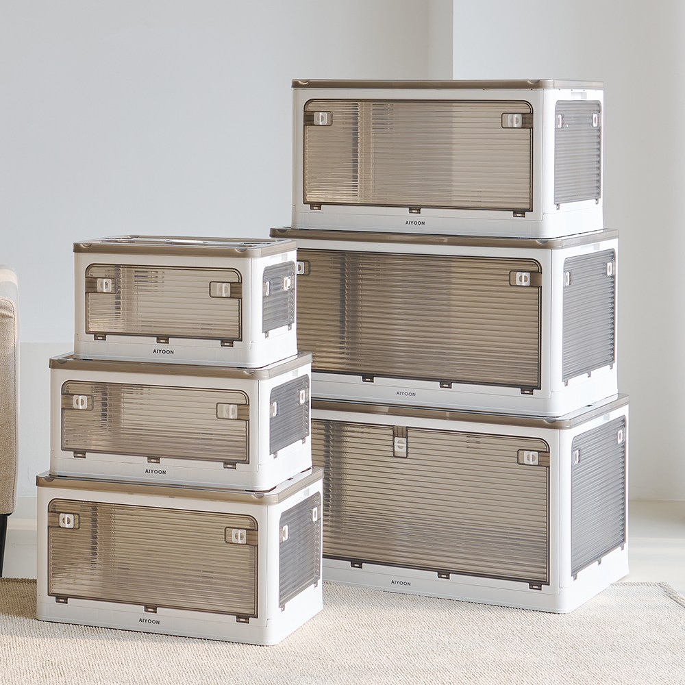 아이윤 접이식 리빙박스 폴딩 대형 투명 옷 장난감 정리함 펜트리 수납함, 1개, 화이트 20,500원