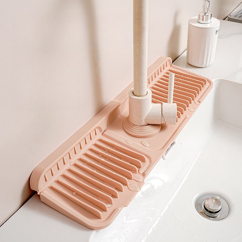 큐엔유 싱크대 실리콘 물빠짐 패드 세면대 수전 곰팡이 방지 배수 매트, 핑크, 1개 10,800원