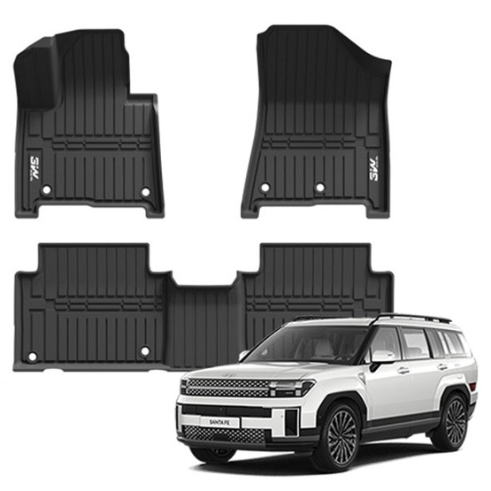 3더블유 에코라이너 TPE 카매트 7인승 1 + 2열 세트, 블랙, 현대 디올뉴 싼타페 MX5 하이브리드 183,430원