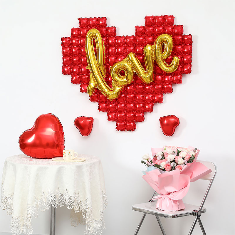 이프 러브빅하트 풍선세트, 레드+골드, 1세트 6,500원