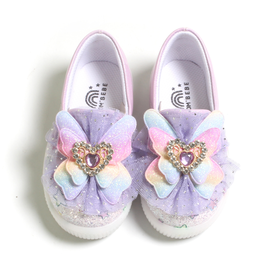 FROMBEBE 여아용 플라이 무지개 나비 리본 운동화 슬립온 42,000원