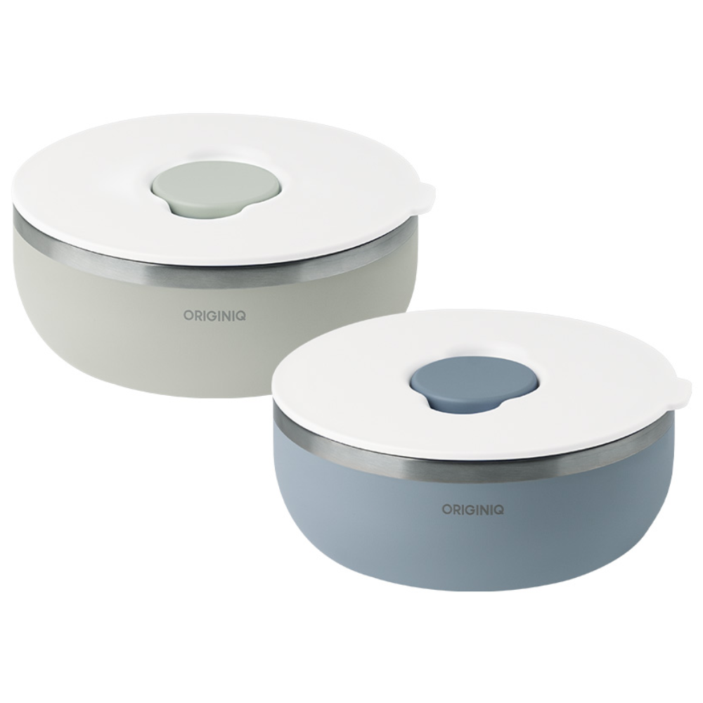 오리지니크 샐러드볼 스텐 그릇 파스타 시리얼 소스 요거트볼 2종세트, 베이지1개+라이트그레이1개, 1세트 91,100원
