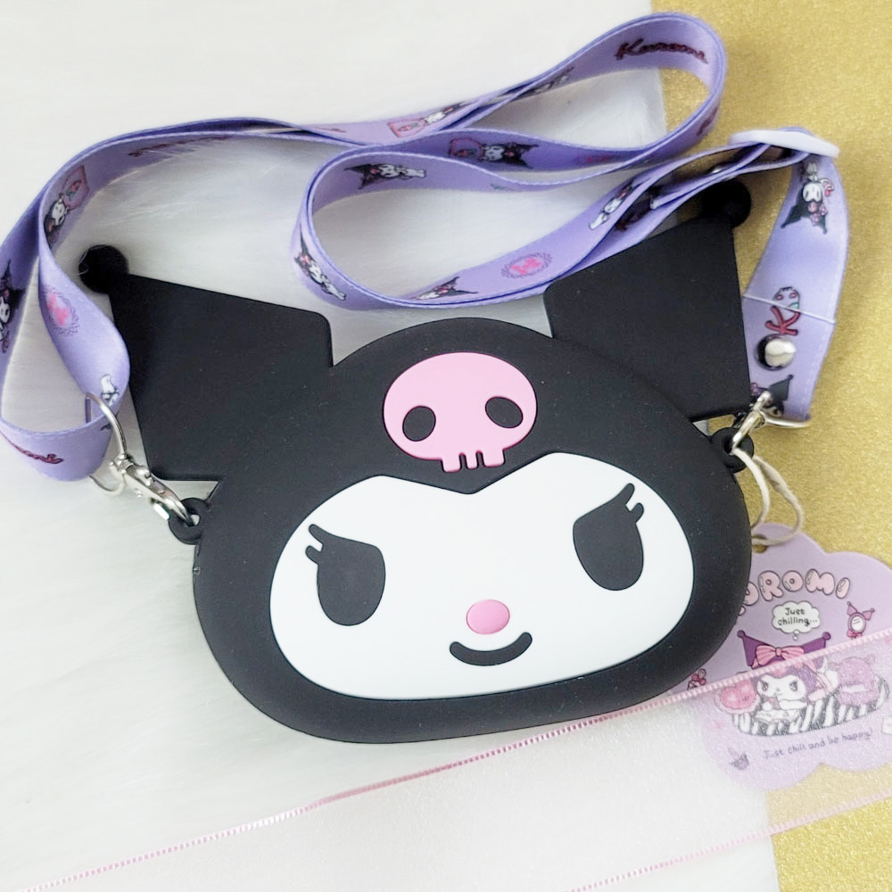 산리오 쿠로미 페이스 실리콘 크로스백 어깨끈 가방 11,400원