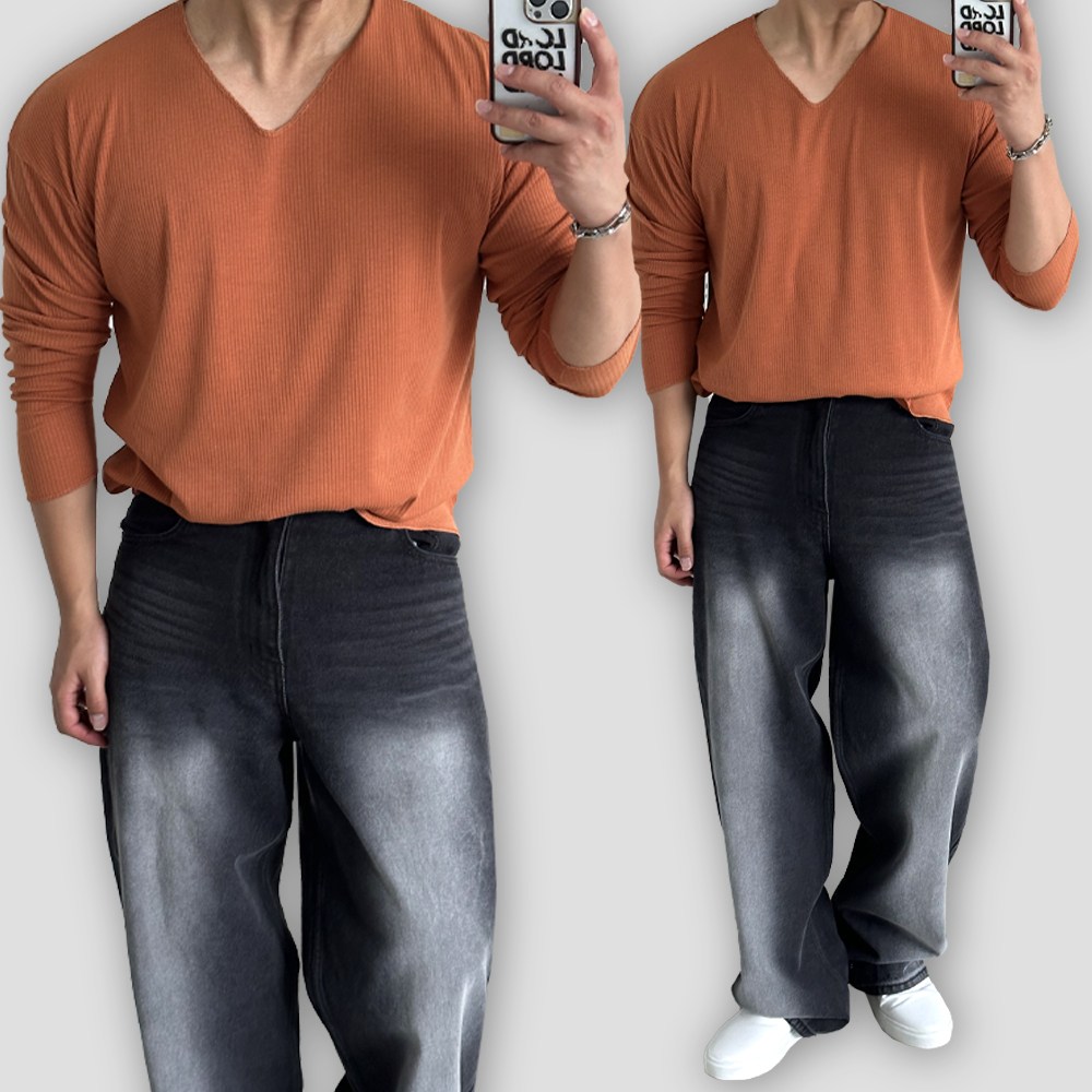 빠델 남자 머슬핏 긴팔 데끼 브이넥 니트 27,900원