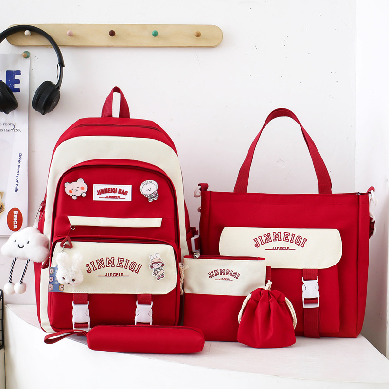 ANYOU 방수 통기 내마모성 책가방 학생 백팩 대용량 신학기 입학 나일론 백팩 4종세트+장신구 29,800원