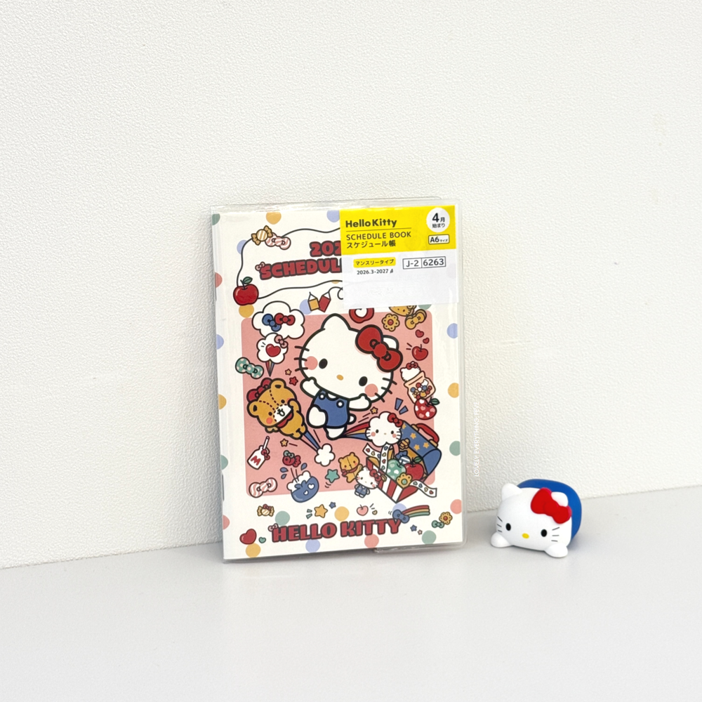 일본정품 산리오 헬로키티 2026 스케줄북 A6 다이어리 월간 플래너 메모노트, 1개, 단일색상 9,900원
