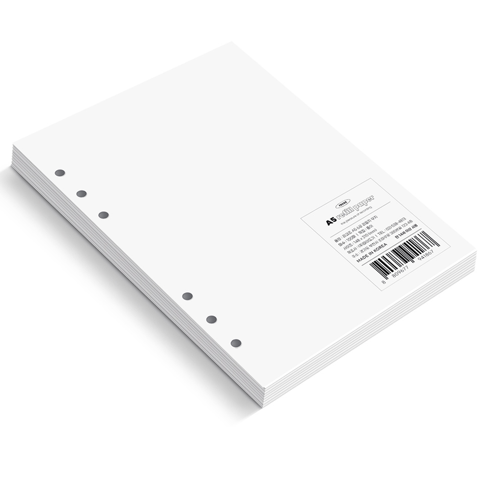 리코즈 6공 대용량 리필지 04 무지 6,900원