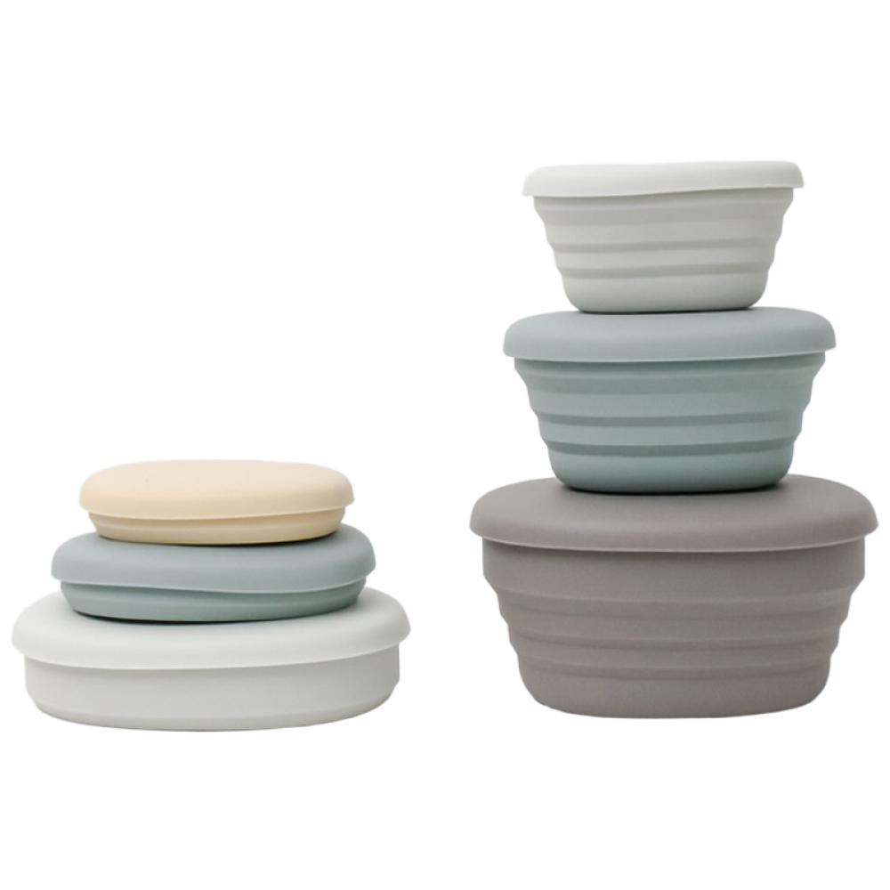 실리샵 국산 플래티넘 실리콘 접이식 용기 3종 세트 150ml+250ml+550ml, 1개, 접이식용기 3종 세트 라이트그레이 28,900원