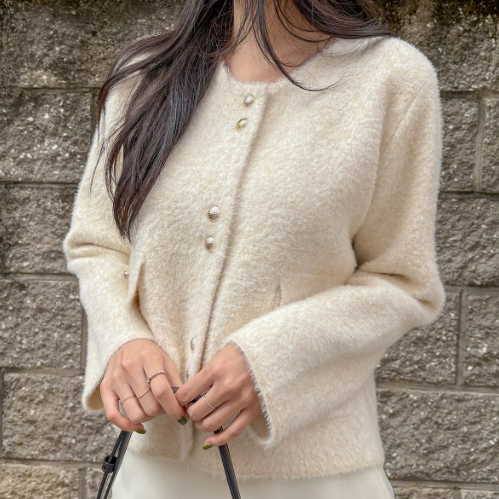 러브앤핏 봄 가을 여성 눈꽃 럭셔리 노카라 트위드 자켓 (3color) 19,800원