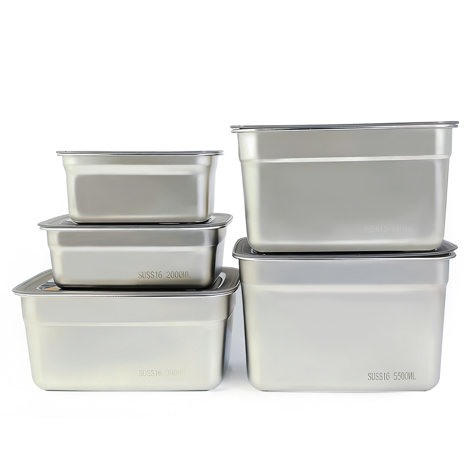 Modora 미세 진공 스텐 밀폐용기, 1L+1.5L+2.2L+2.8L+4.5L, 5개 29,900원