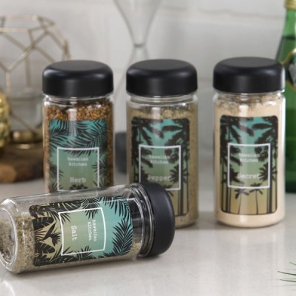 아트박스/비프로젝트 하와이안키친 양념통(블랙) 4P+스티커 8종 5,900원