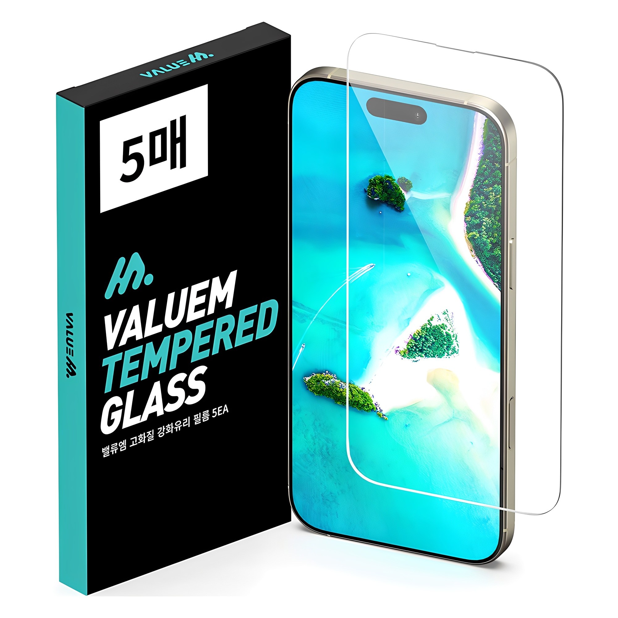 밸류엠 고화질 9H 강화유리 휴대폰 액정보호필름 5p 세트 4,500원