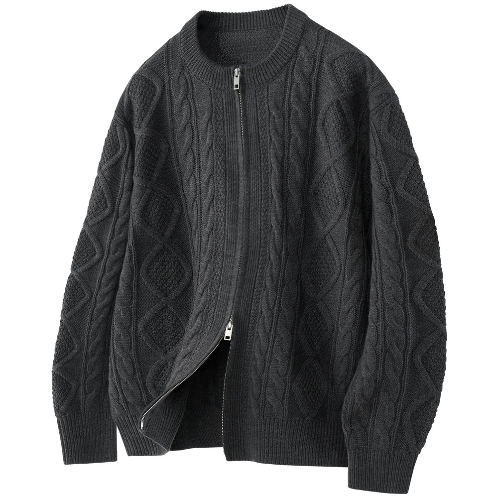 팀스핏 남성용 빅사이즈 오버핏 아란 케이블 라운드 집업 니트 가디건 37,800원