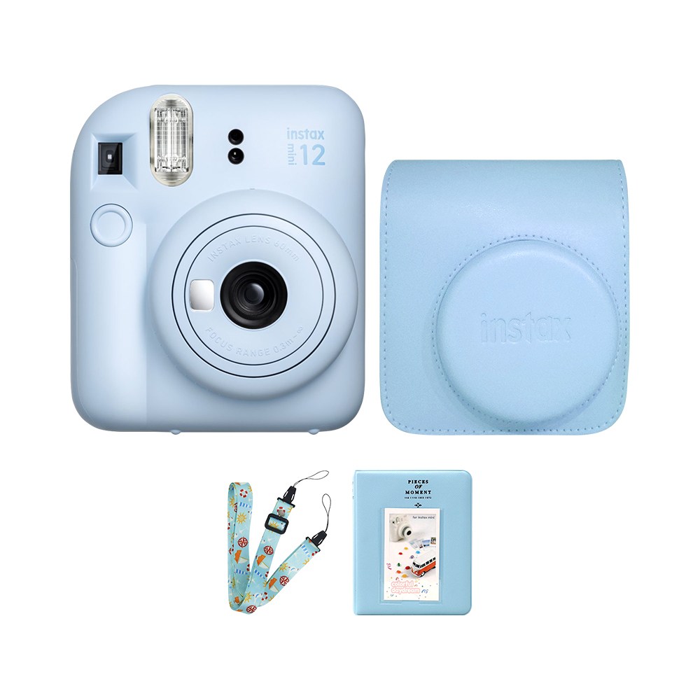 후지 인스탁스 미니12 즉석카메라+가죽케이스/스트랩+전용앨범, 파스텔블루/블루, 1개 137,000원