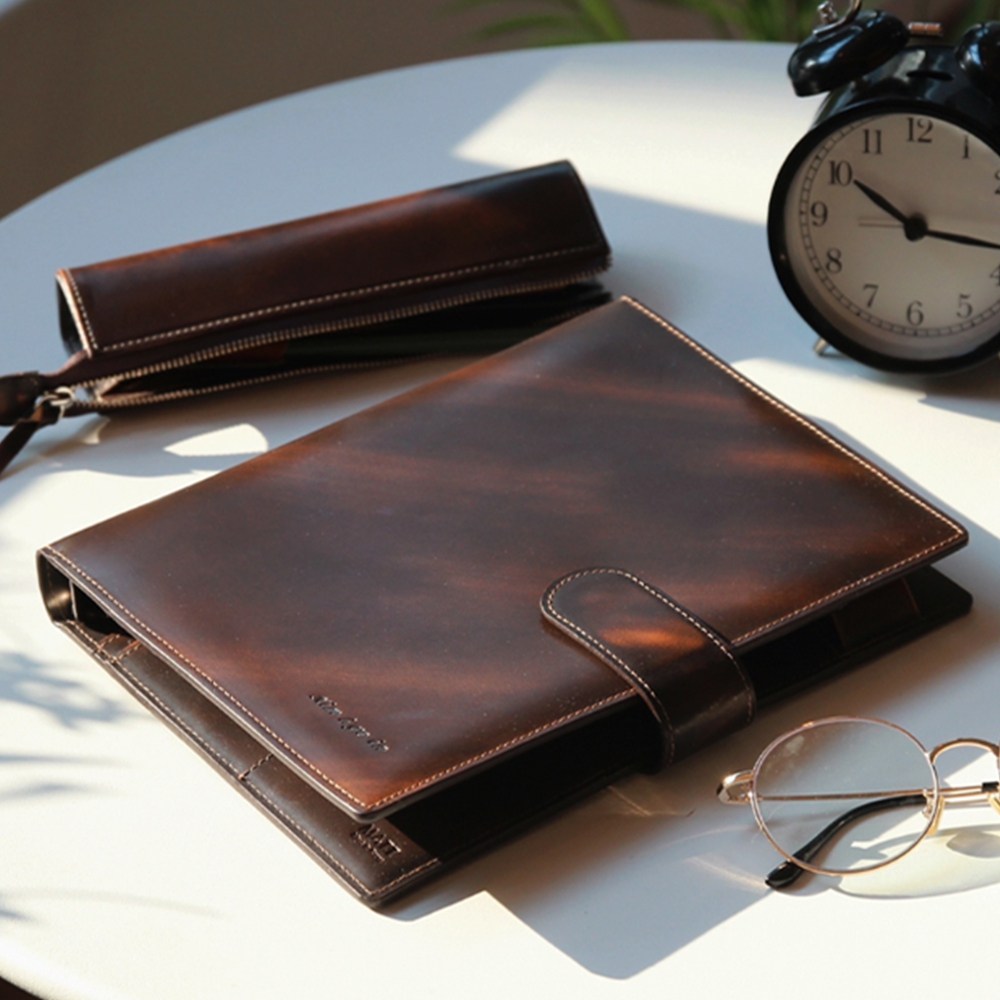 2026년 속지증정 마뜨 25절 아도방 소가죽 시스템 만년 6공 다이어리 커버 투톤브라운 149,000원