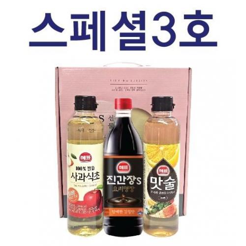 해표스페셜 3호 선물세트 간장 식초 맛술 조미료 소스 선물용 명절 설날 설 답례품 단체 17,720원