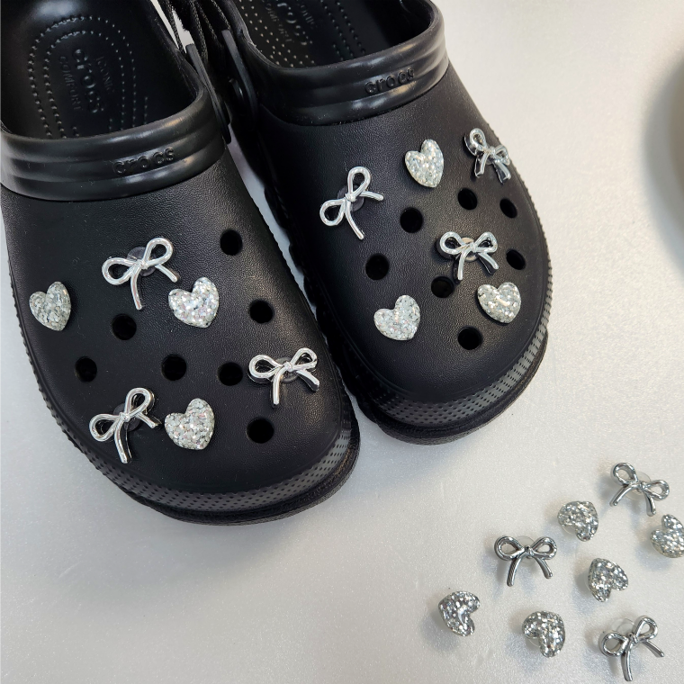 엘제이플 실버 쁘띠 리본 하트 파츠 세트 8,600원