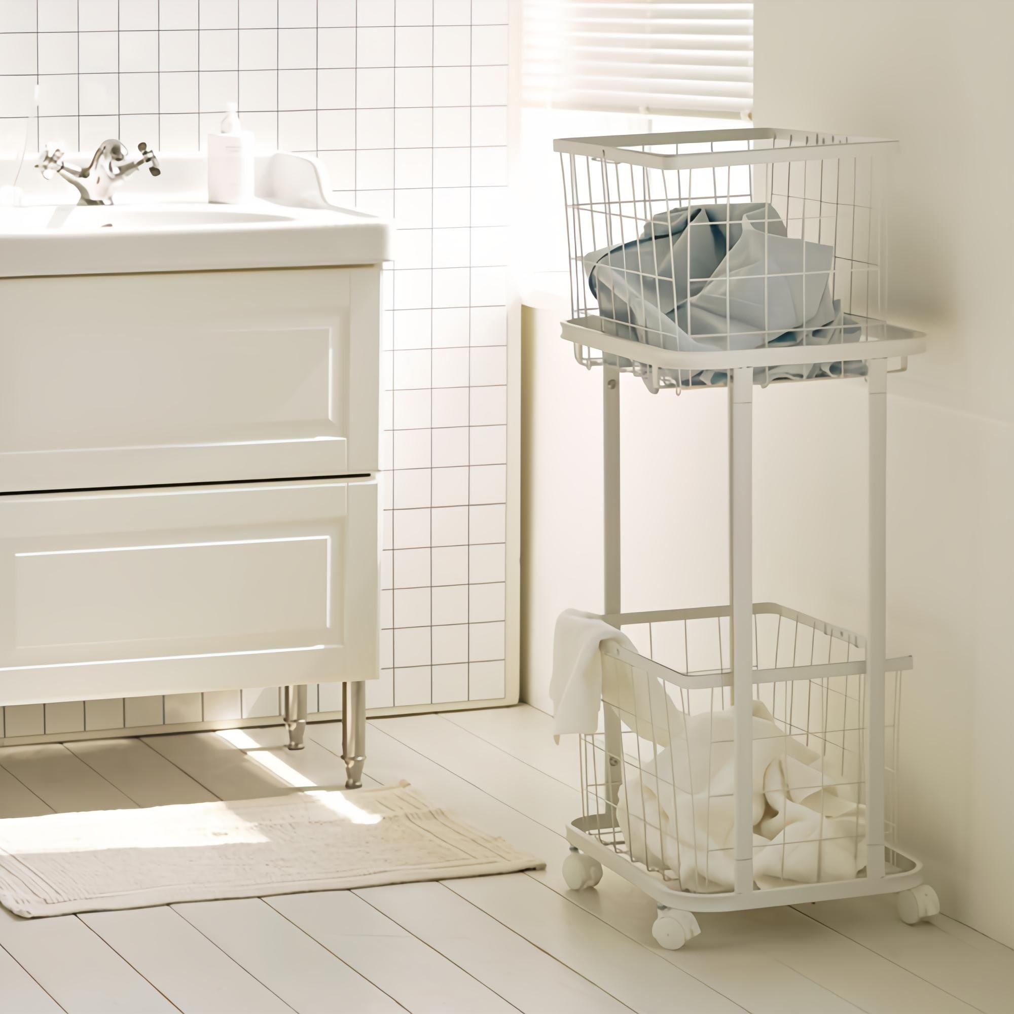 메종드꼼마 도브 2단 빨래바구니, 화이트 42,900원