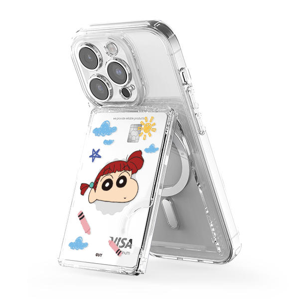 짱구 마그네틱 멀티 스탠드 카드지갑 (맥세이프 호환), 1개, 유치원 친구들_유리 21,800원