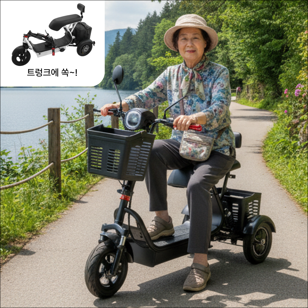 폴디온 3륜 접이식 전기 바이크 자토바이 어르신 스쿠터 759,900원