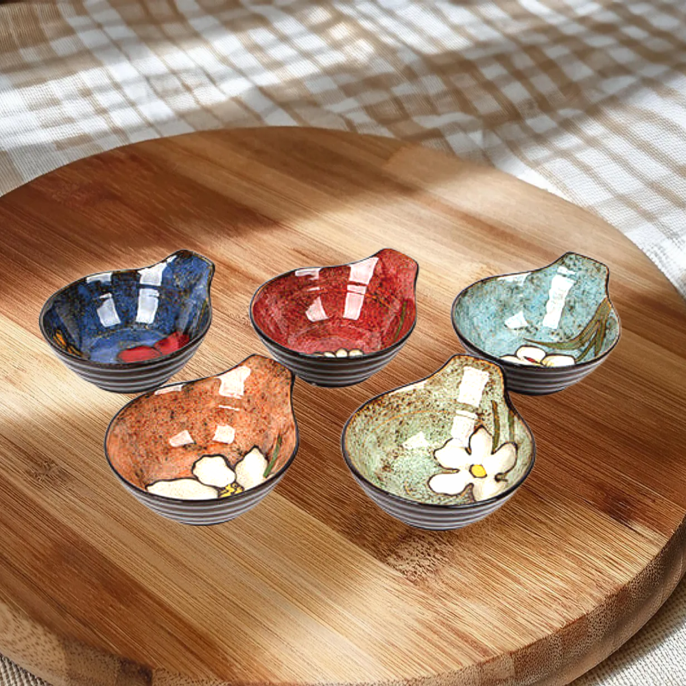 핸드페인팅 컬러 손잡이 식사라 앞접시 도자기 접시 5P 29,400원