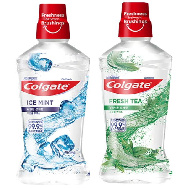콜게이트 마우스워시 아이스민트 +후레쉬티 750ml(총 2개) 12,990원