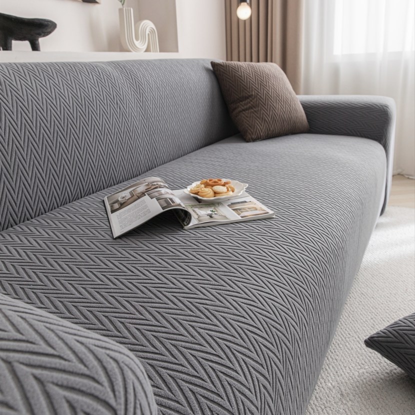 라비드엘 소프트 스트레치 헤링본 풀커버 쇼파 커버, 1개, 다크그레이 47,800원