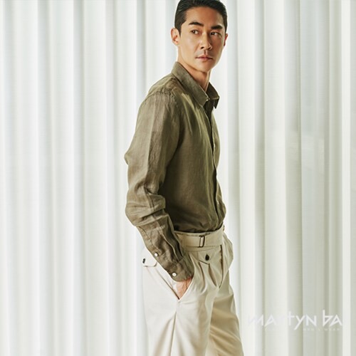 [마틴발] 남성 긴팔 린넨100% 클래식 셔츠_마틴그린 49,900원