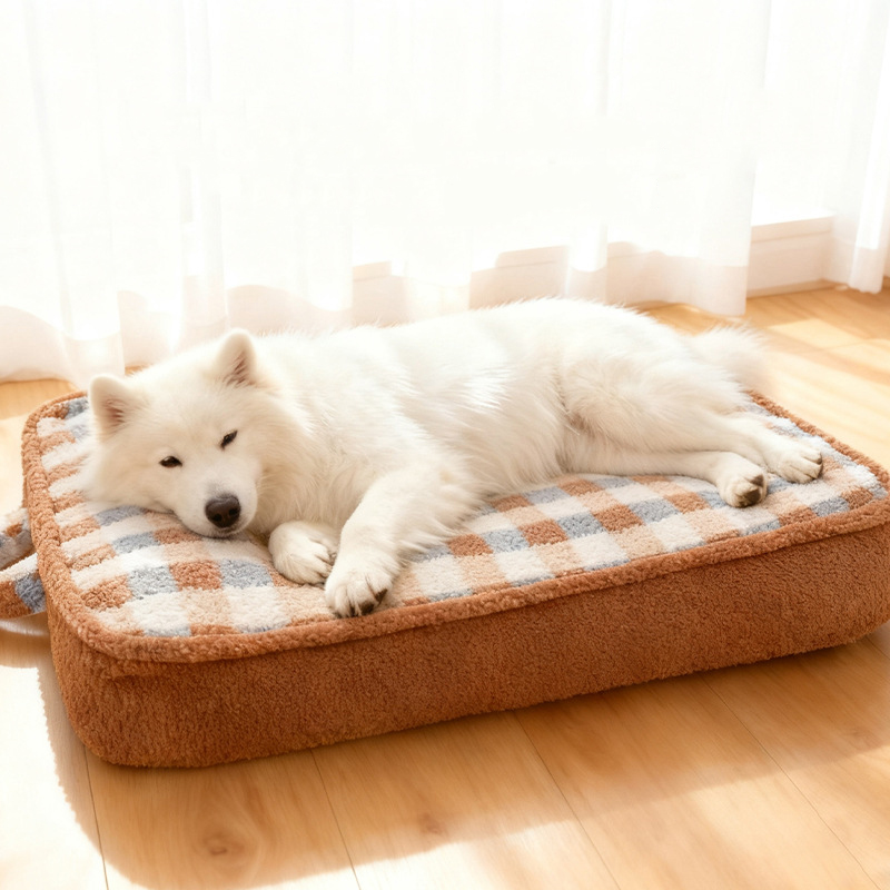 허니버블 반려동물 체크무늬 손잡이형 사각 방석 쿠션 매트 28,990원