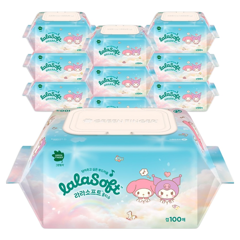 그린핑거 라라소프트 아기물티슈 산리오 캡형 12,800원
