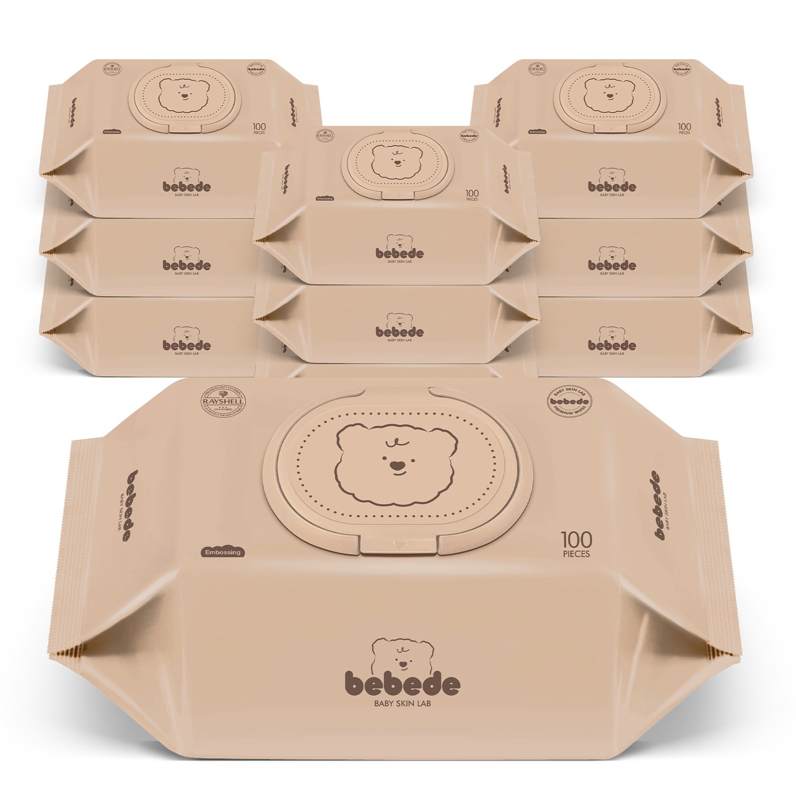 베베드 물티슈 아기곰 캡형 대용량 엠보싱 저자극 아기물티슈 100매 10팩, 10개, 100매, 50g 11,450원