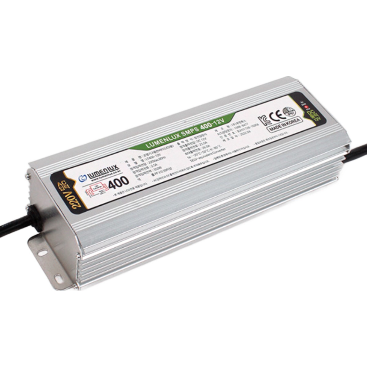 루멘룩스 국산 방수형 400W SMPS 12V, 24V 안정기 세트 아답터 컨버터 파워서플라이 76,300원