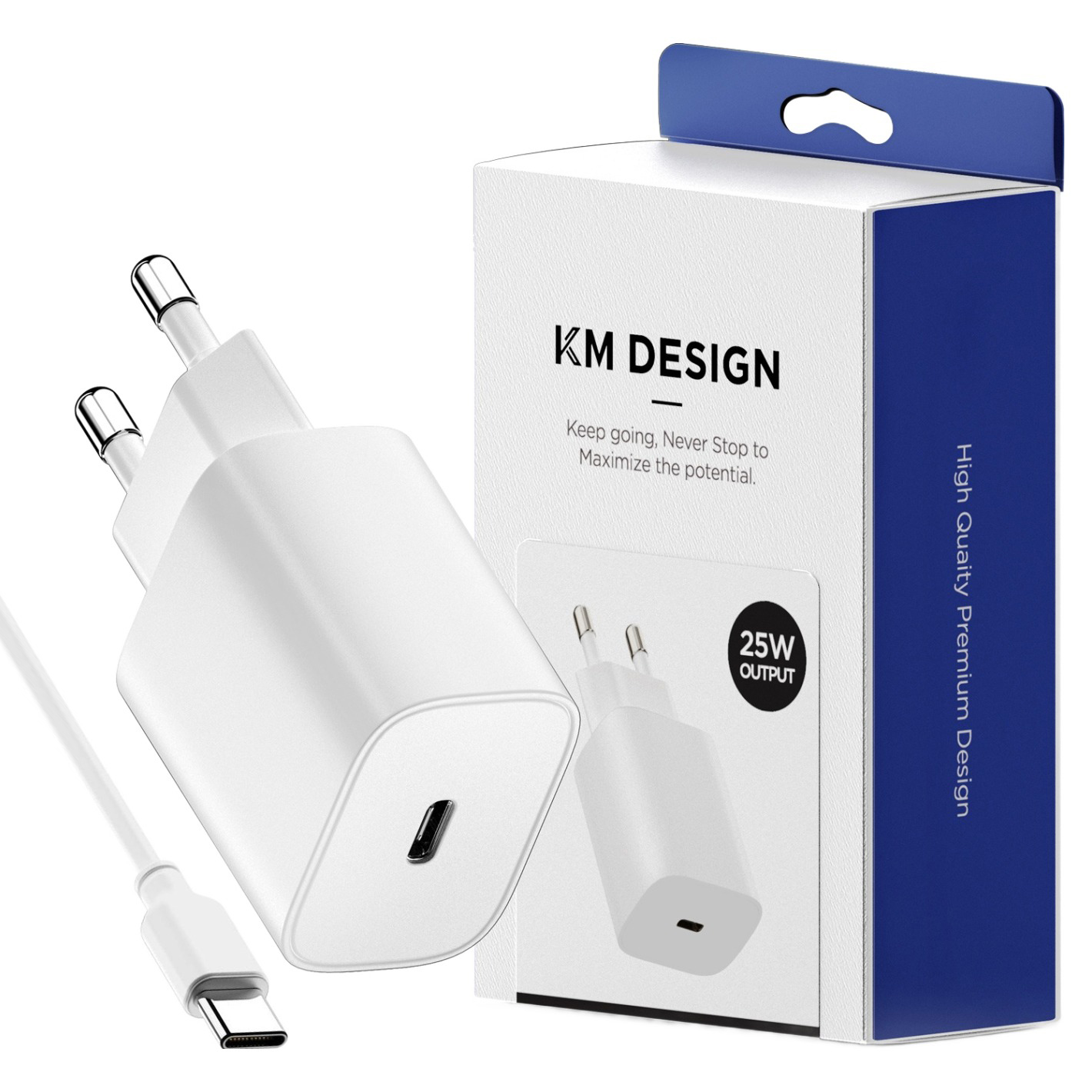 케이엠디자인 25W PD 1포트 C타입 고속 충전기 + C to C 케이블 세트 4,880원