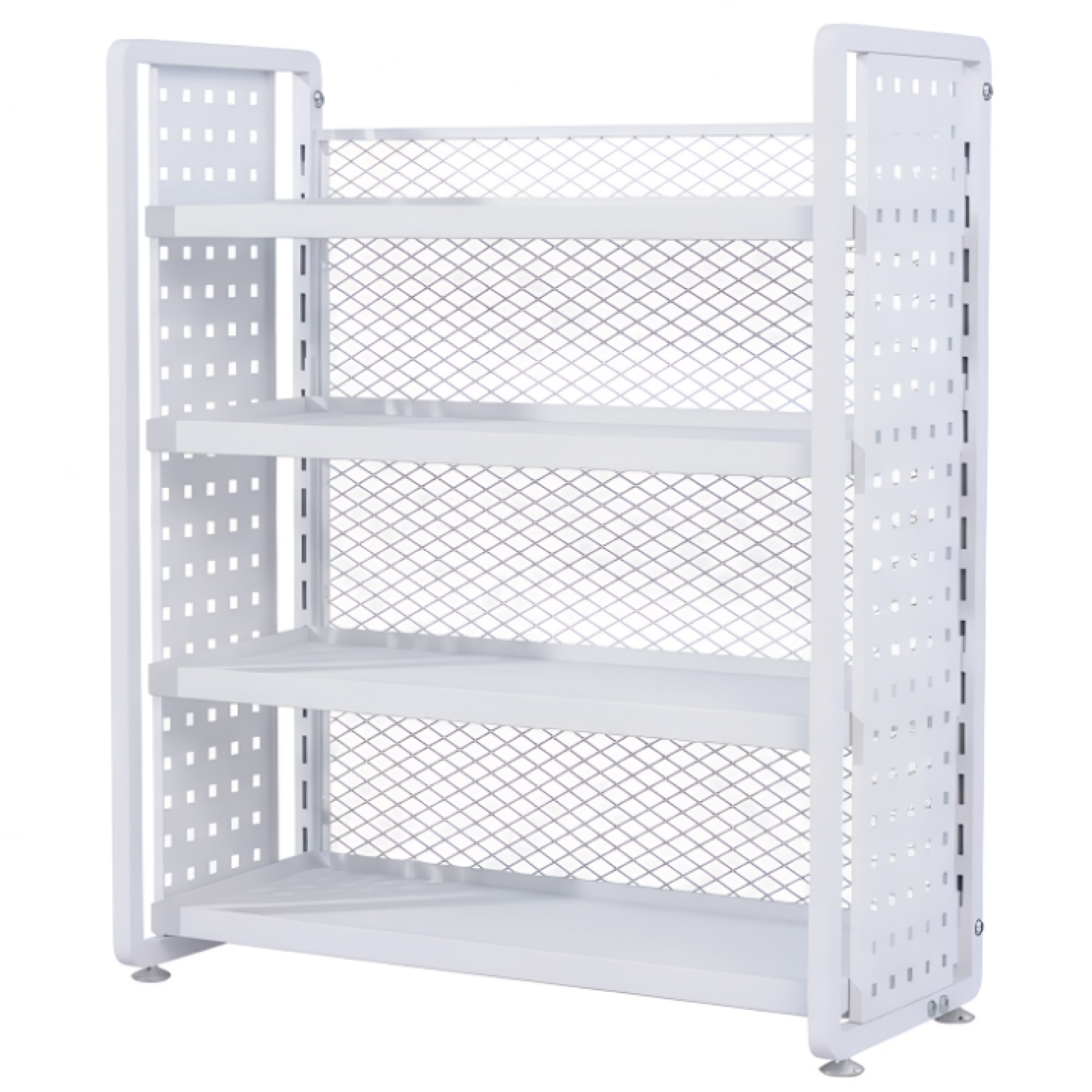 철제 미니 팬트리 스낵 간식 상품 진열대 양념 과자 정리대 편의점 키오스크 PC방 주방 약국 카운터 슈퍼 매대 선반 펜트리, 1개, 화이트 4단 50cm 76,400원