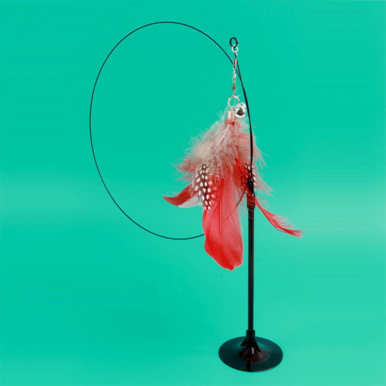 재미 있은 고양이 장난감 Folorful 푹신한 깃털 벨 빨판 스틱 새끼 놀이 대화 형 분리형 티저 완드 용품 14,900원