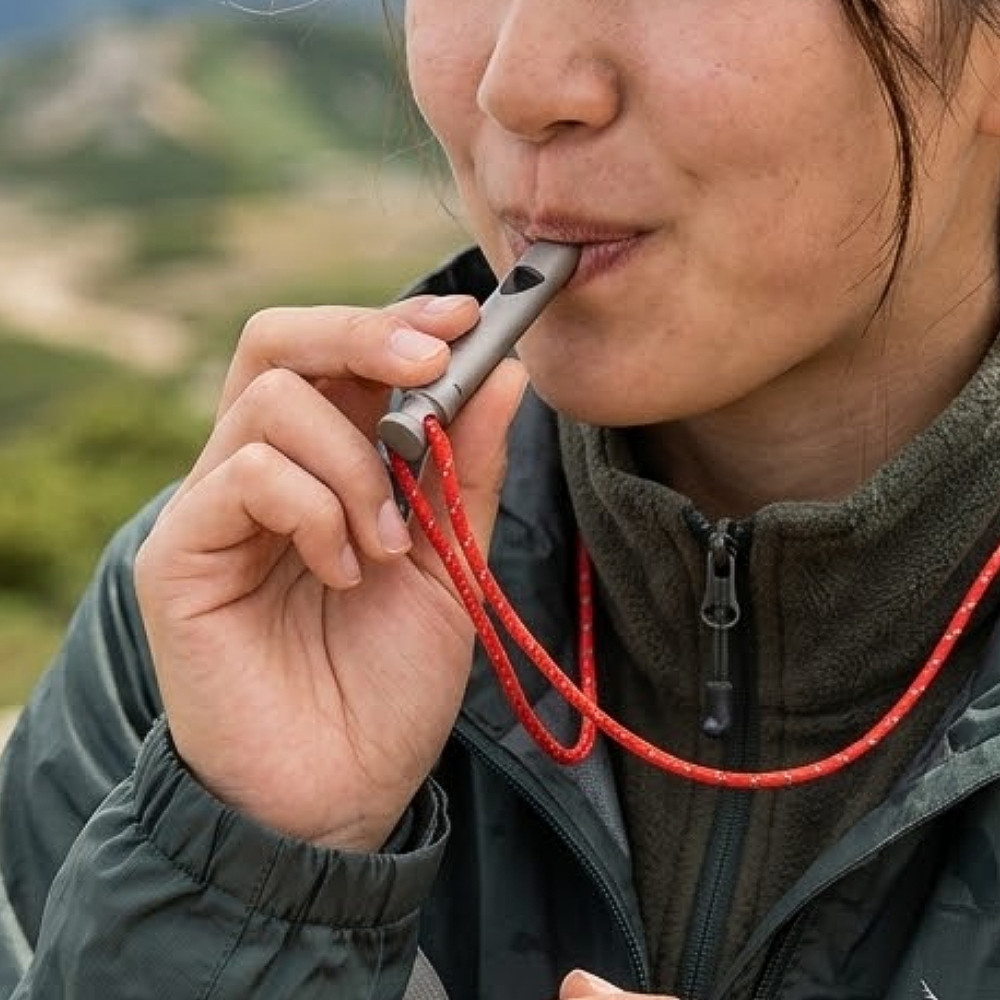 티타늄 호신용 호루라기 목걸이 휘슬 비상용 캠핑 등산 호루라기 팬던트, 1개, 그레이 13,900원