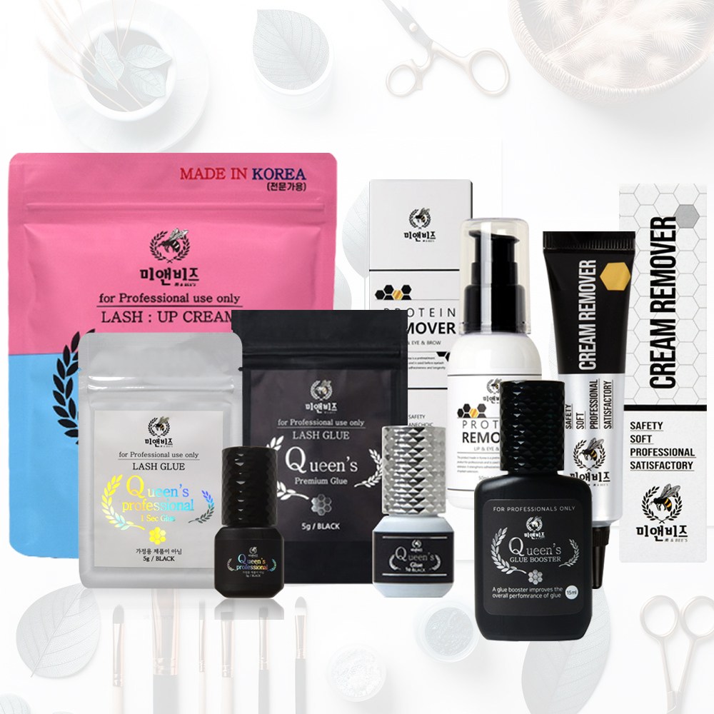 미앤비즈 모음전 퀸즈글루 속눈썹전처리제 속눈썹리무버 크림리무버 글루리무버 속눈썹연장재료 17,900원