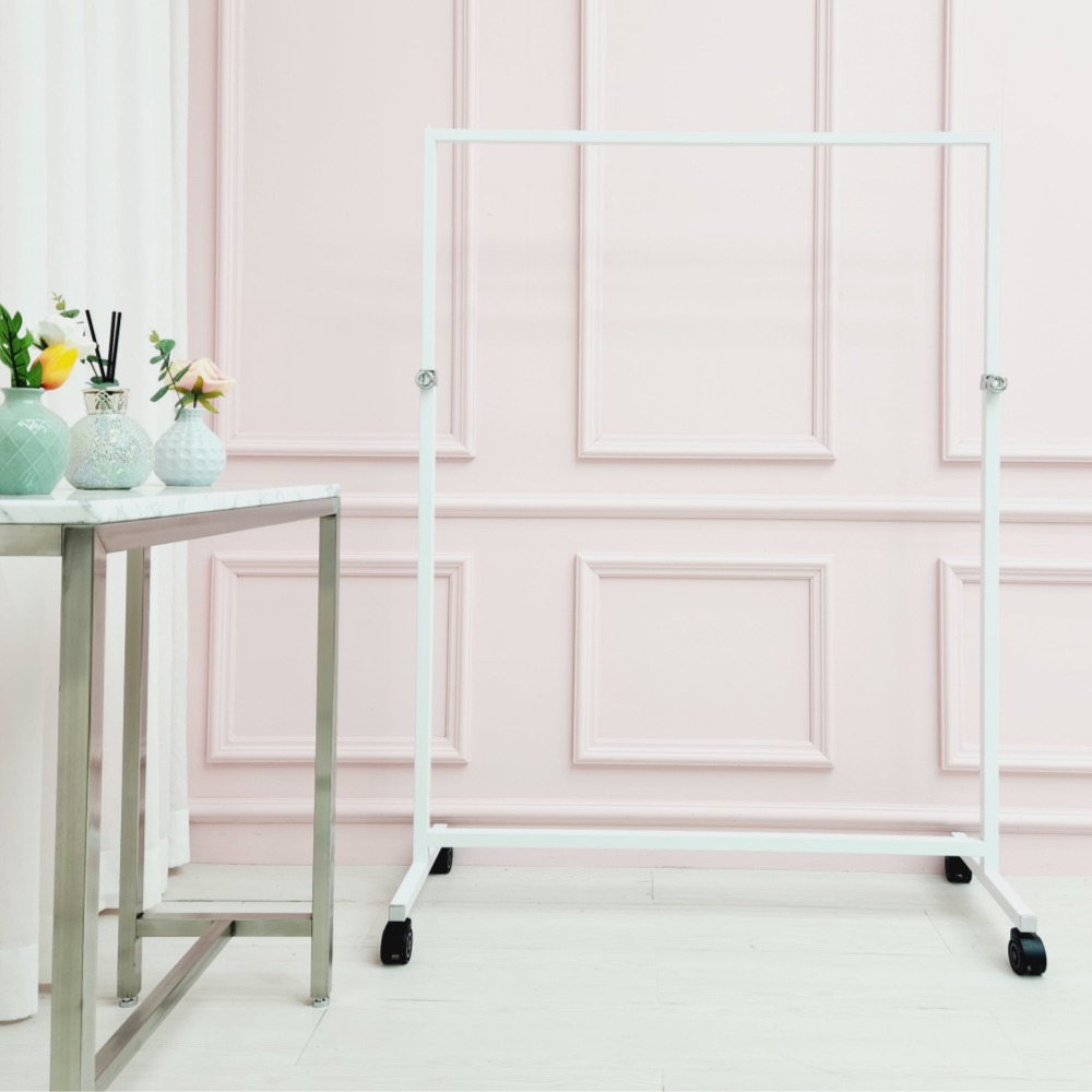 디자인단단 철제 옷걸이 이동식행거 클래식스퀘어, 화이트 70,000원