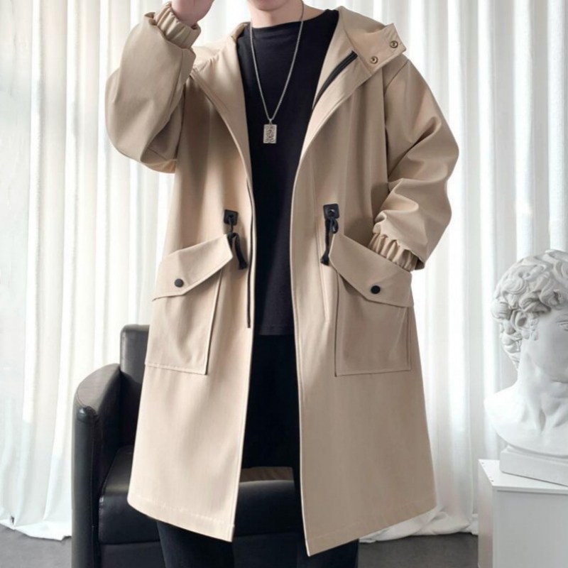 남성 봄 가을 데일리룩 트렌치 코트 빅사이즈 루즈핏 후드 롱코트 36,500원