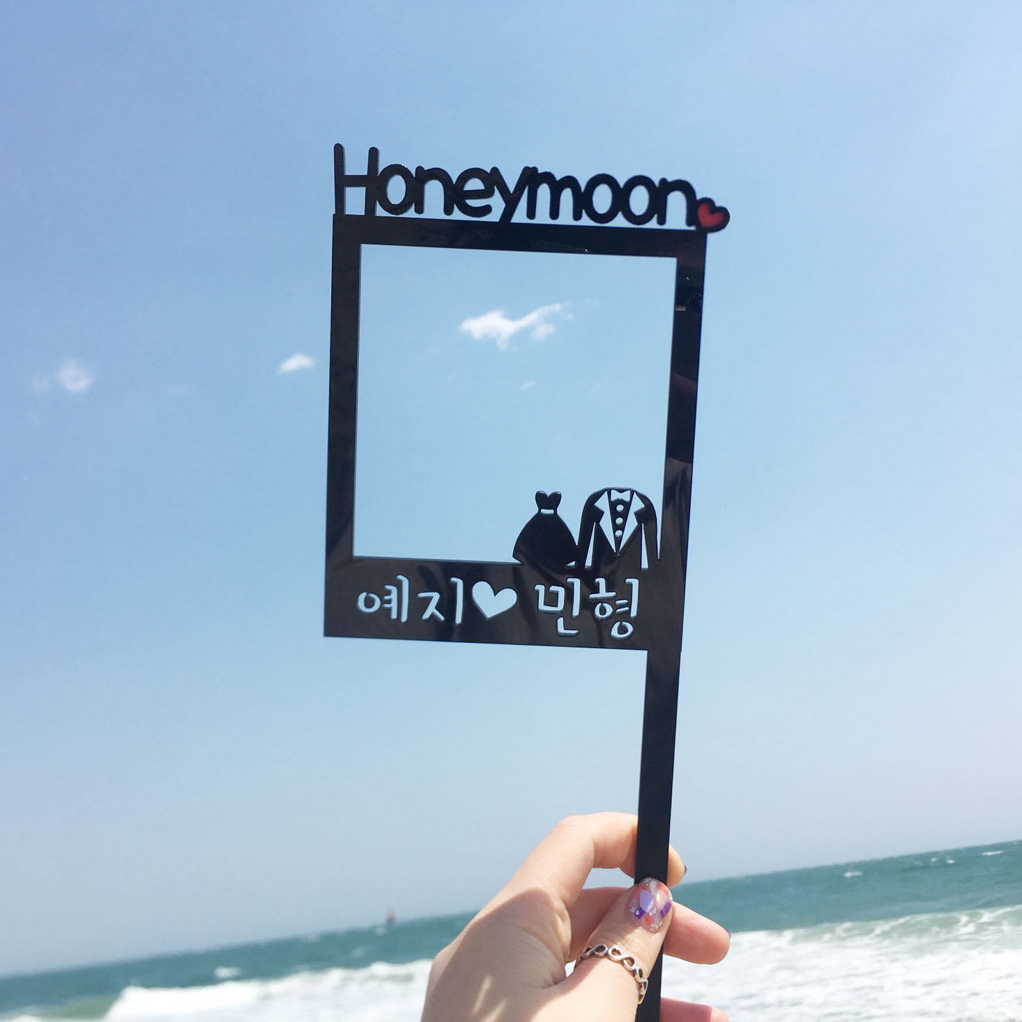 써봄토퍼 신혼여행 폴라로이드 아크릴 여행토퍼,케이크토퍼 12,000원