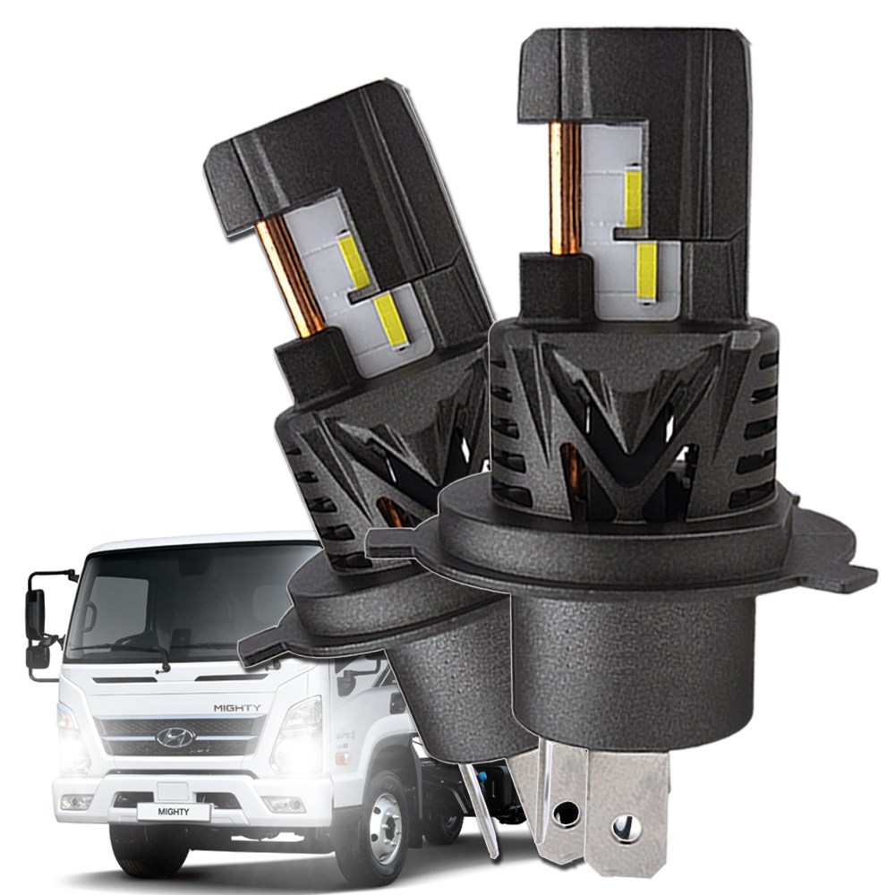 마이티 합법 LED 전조등 24V 화물차 트럭 카운티 노부스 볼보FL 볼보FE, 2개, H4 129,000원