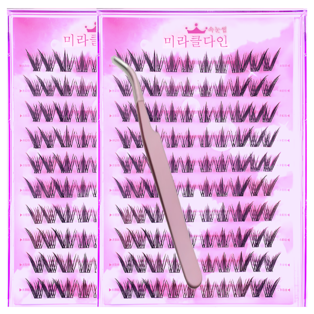 1+1 미라클다인 풀필요 없는 깜빡 200가닥 노글루 인조속눈썹 11-12mm 11,620원