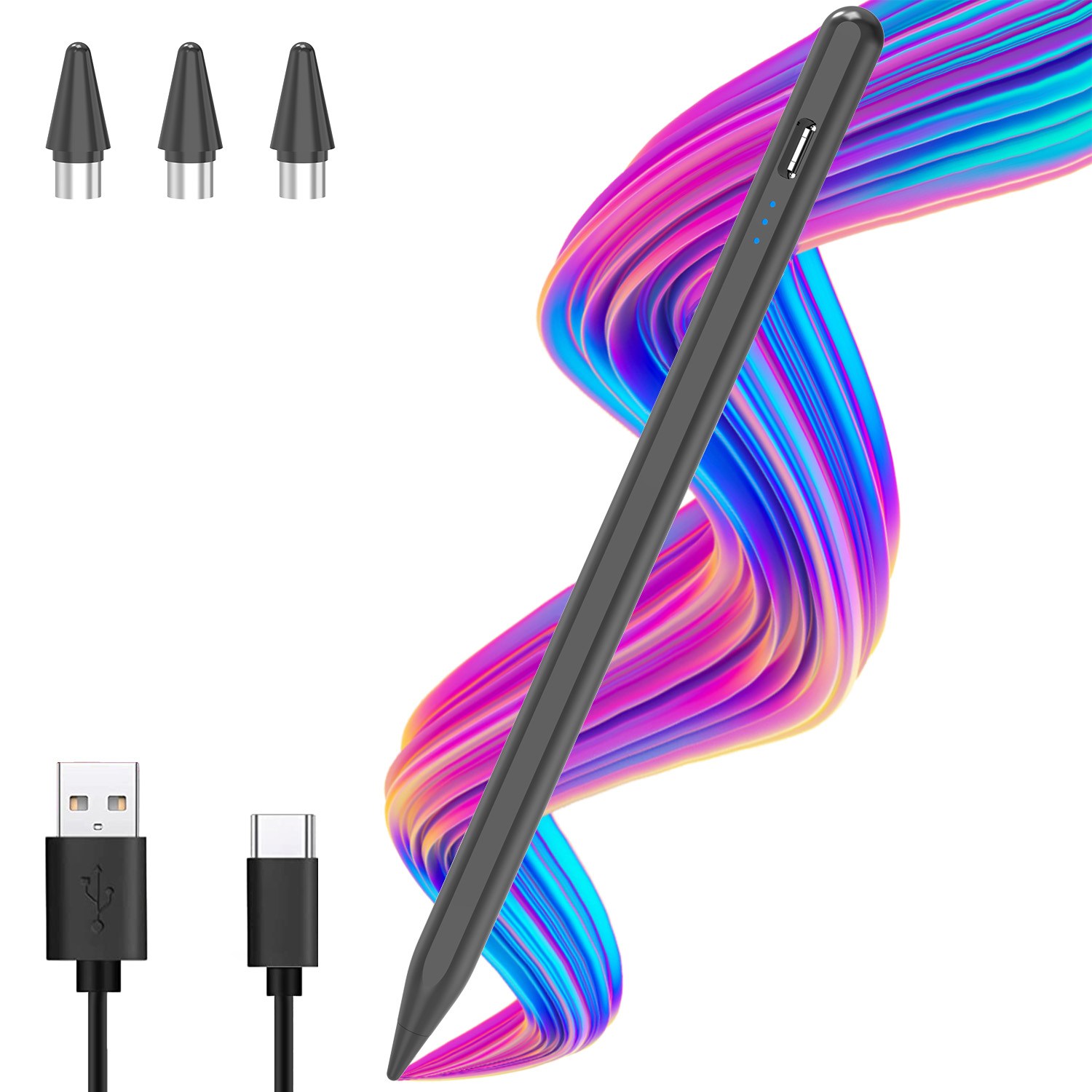 갤럭시탭 겸용 터치펜 레노버 패드 겸용 터치펜 급속 충전 S펜, 1개, 블랙 23,850원