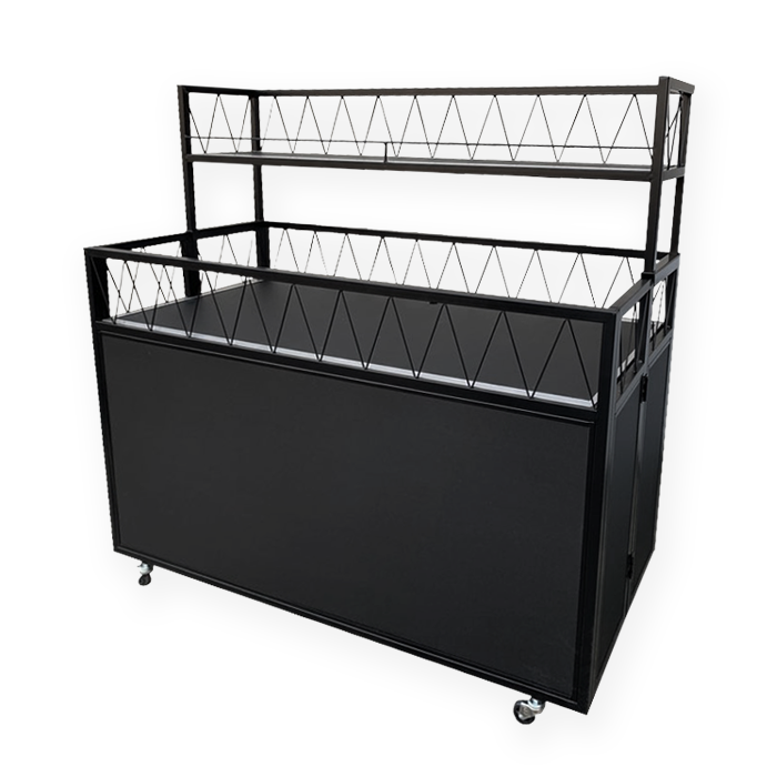 [매대인] 2단 W블랙매대 행사용 접이식 이동식 백화점 매대 가판대 옷 휴대폰 상품 진열대 행사평대 HS-341 299,000원