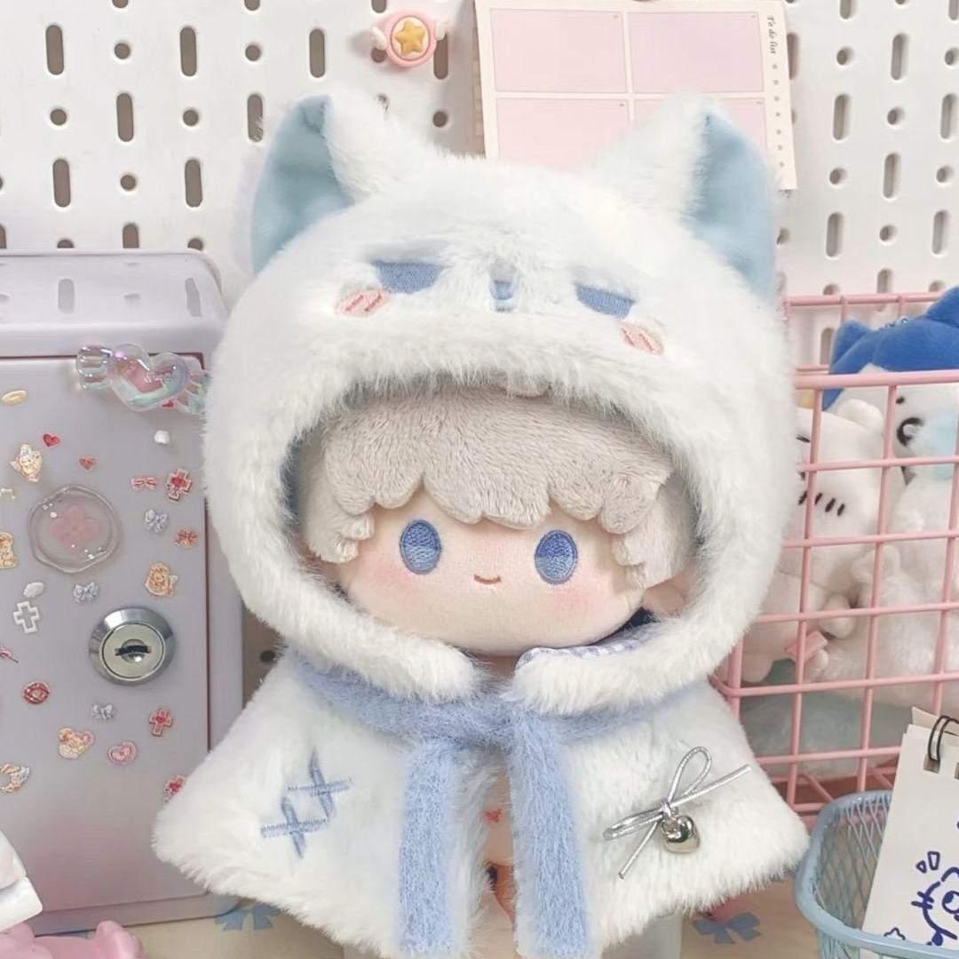 모카돌 10cm 솜인형옷 화이트 여우 망토 9,800원