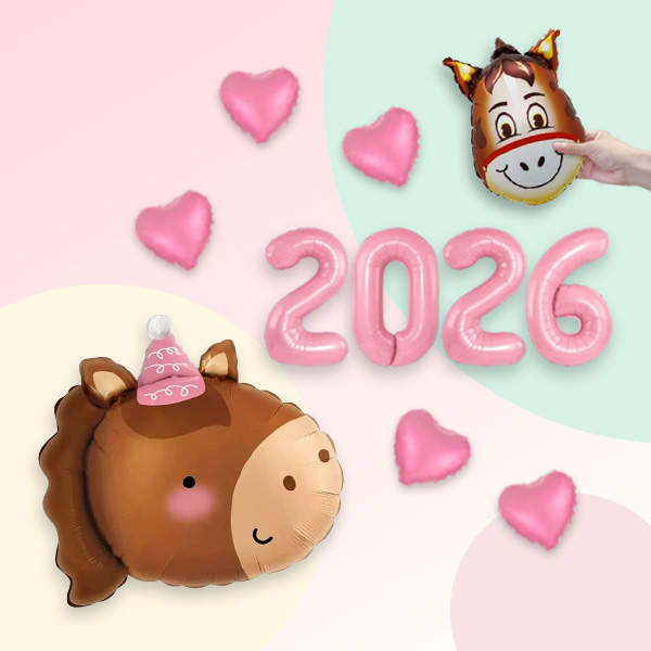 [파티지] 말풍선 세트 / 2026년 말의해 말띠풍선 포토존 새해 신년행사 병오년, 1세트, N2026_14_핑크 꼬깔 말풍선_핑크 8,900원