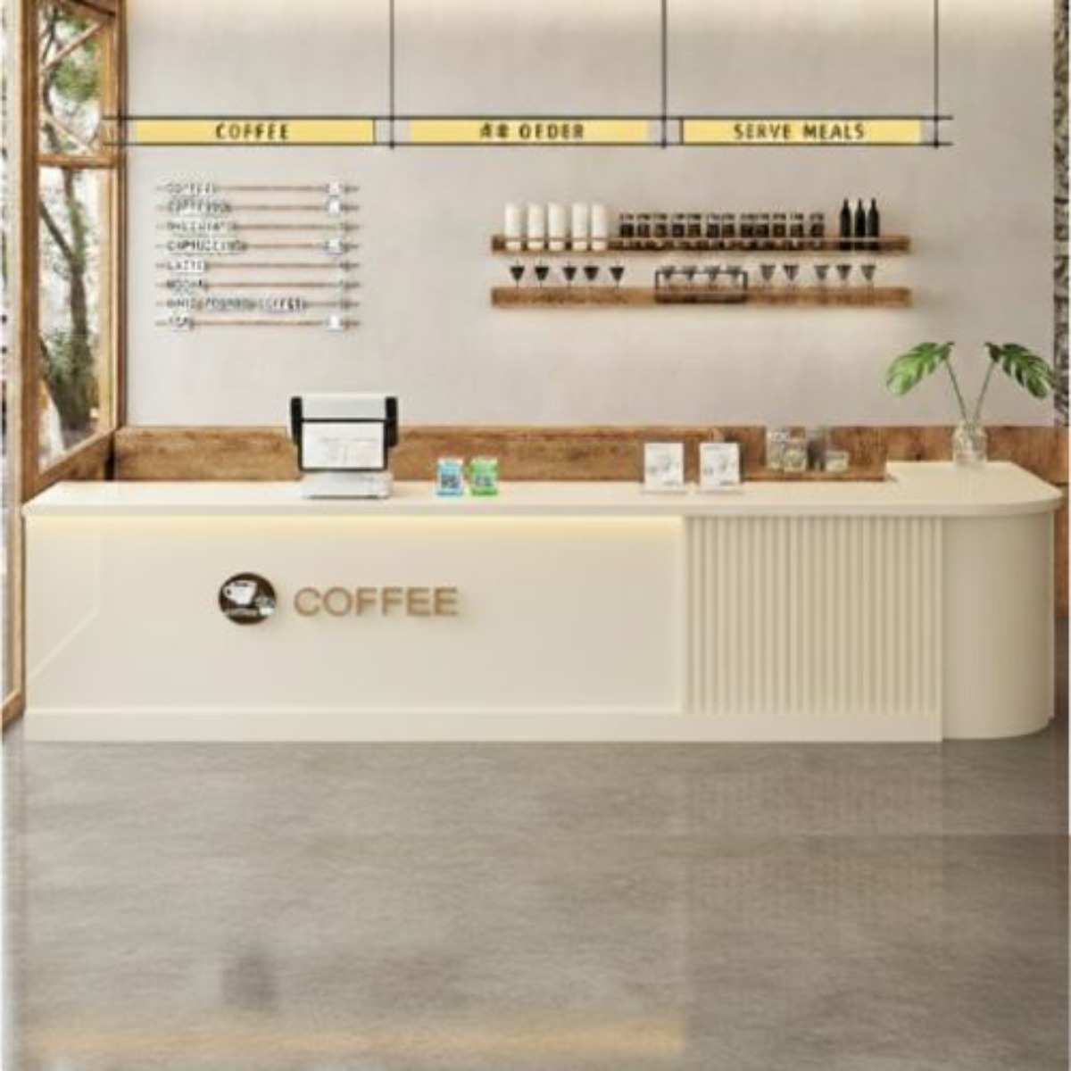 ORDUNE 세련된 카페 카운터 테이블 계산대 데스크 제작 작업대 프론트 리셉션 매장 734,000원